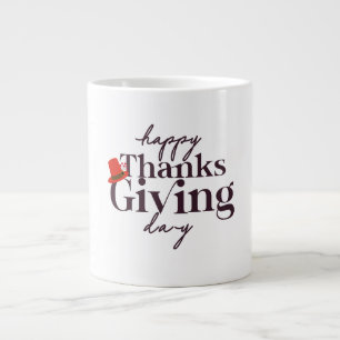 Caneca De Café Grande Feliz Design de Dia de Ação de Graças