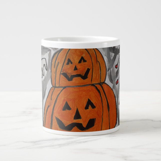 Caneca De Café Grande Feliz Dia das Bruxas (Frente)