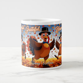 Caneca De Café Grande Feliz Dia de Ação de Graças da Turquia