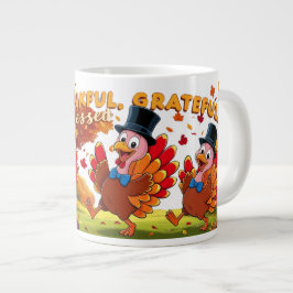 Caneca De Café Grande Feliz Dia de Ação de Graças Feliz, Feliz, Feliz Gr