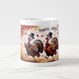 Caneca De Café Grande Feliz Dia de Ação de Graças Feliz, Feliz, Feliz Gr