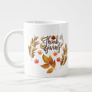 Caneca De Café Grande Feliz Dia de Ação de Graças - Turquia