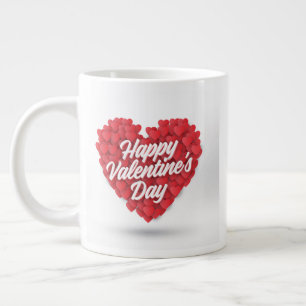Caneca De Café Grande Feliz dia de os namorados com coração-23056