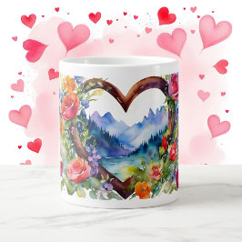 Caneca De Café Grande Feliz dia de os namorados doce Memória do Primeiro