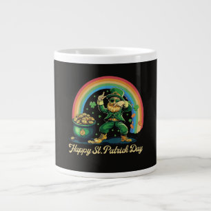 Caneca De Café Grande Feliz Dia de São Patrício Leprechaun Engraçado