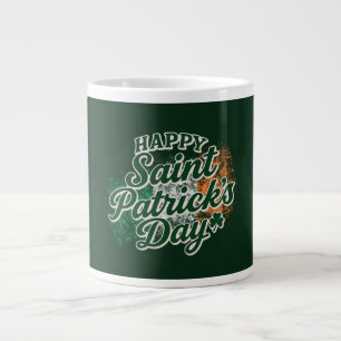 Caneca De Café Grande Feliz dia de São Patrício vintage