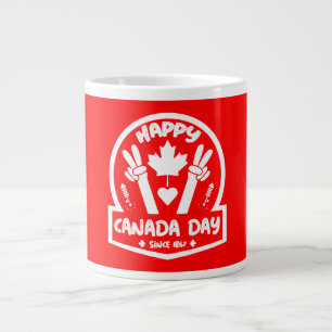 Caneca De Café Grande Feliz Dia do Canadá 1 de julho