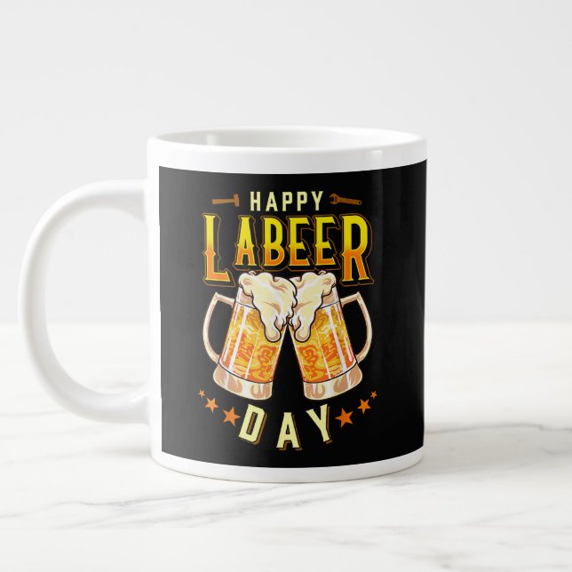 Caneca De Café Grande Feliz Dia do Labeer Engraçado Dia do Trabalho (Esquerda)