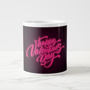 Caneca De Café Grande Feliz Dia dos Namorados Neon Design-23692