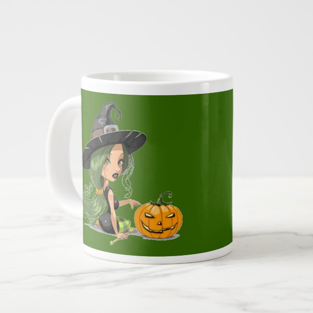 Caneca De Café Grande Feliz Halloween - (Frente Esquerda)