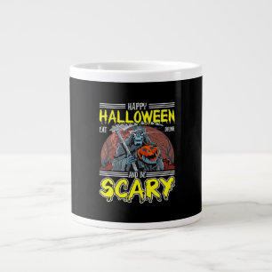 Caneca De Café Grande Feliz Halloween Coma Beba E Seja Assustadoramente 