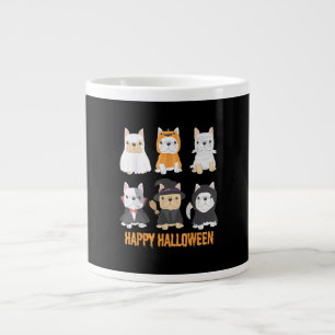 Caneca De Café Grande Feliz Halloween Pug Dogs Cute Bulldog Francês