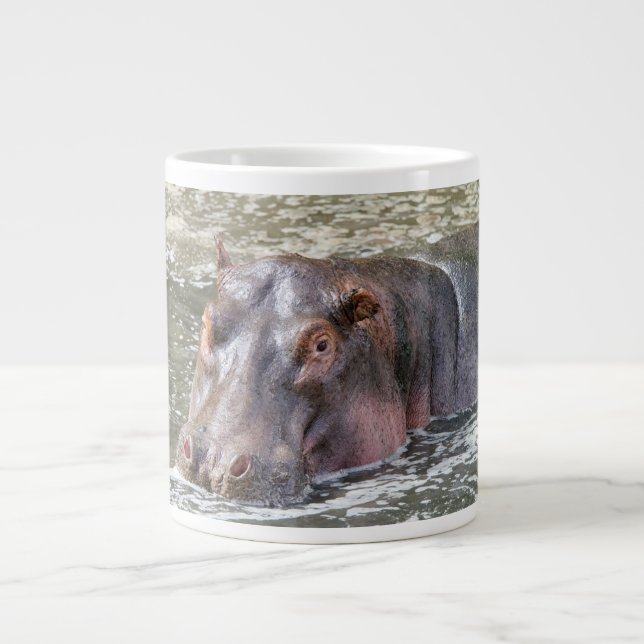 Caneca De Café Grande Feliz Hippo (Frente)