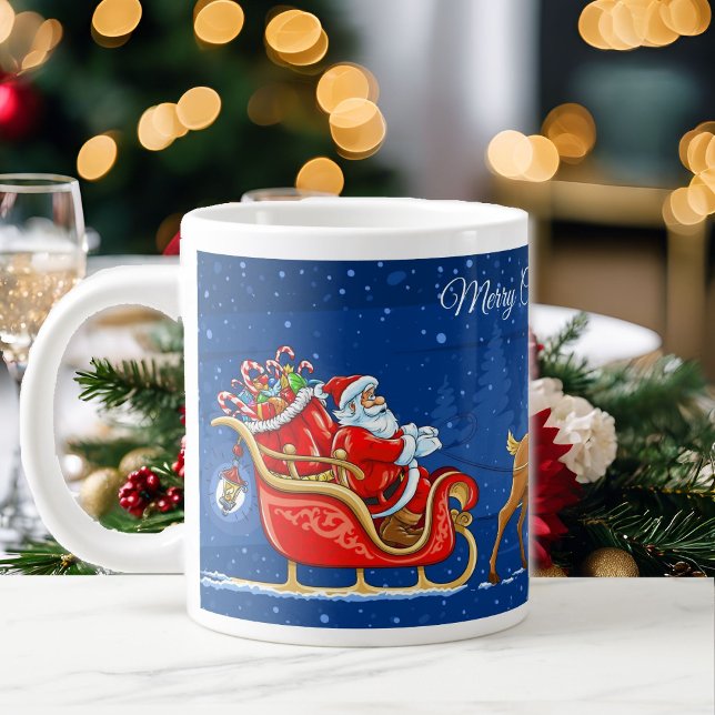 Caneca De Café Grande Feliz Natal Adicionar Papais noeis de Nome Graves  (Criador carregado)