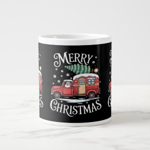 Caneca De Café Grande Feliz Natal Camping Fofo Papai Noel Caminhão Essen