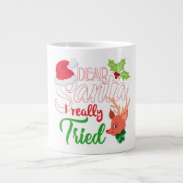 Caneca De Café Grande Feliz Natal Caros Papais noeis Que Eu Tentei