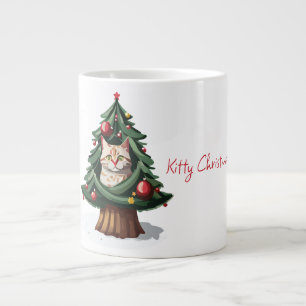 Caneca De Café Grande Feliz Natal de Gatinho