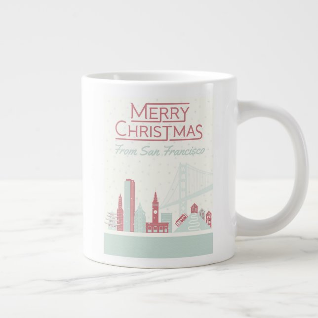 Caneca De Café Grande Feliz Natal de São Francisco (Direita)
