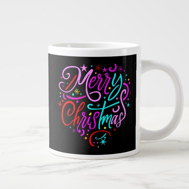 Caneca De Café Grande Feliz Natal - Designs de Natal (Direita)