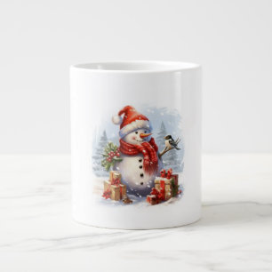 Caneca De Café Grande Feliz Natal do Homem de Neve