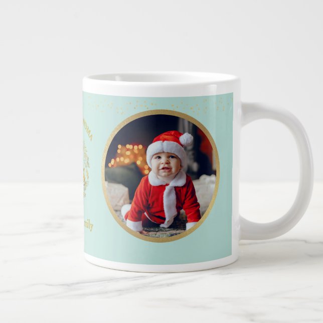 Caneca De Café Grande Feliz Natal e Te Amo Avó | Duas Fotografias (Direita)