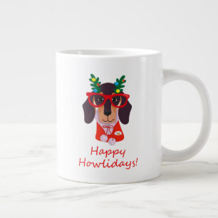 Caneca De Café Grande Feliz Natal Gelado Grita Dachshund Doxie