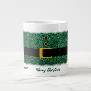 Caneca De Café Grande Feliz Natal-Papais noeis-Verde-Espantoso
