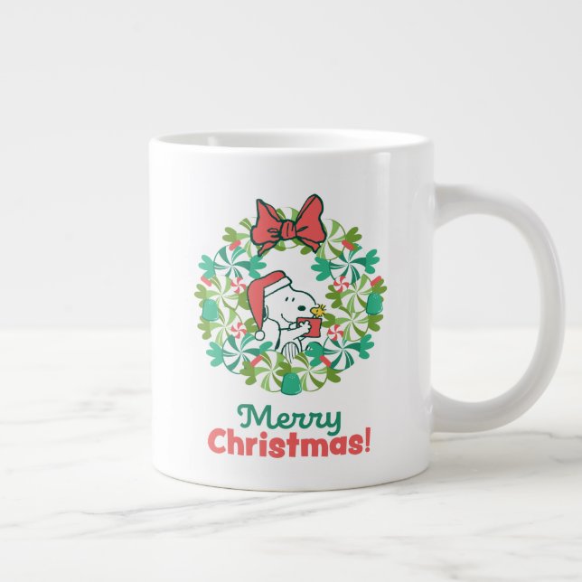 Caneca De Café Grande Feliz Natal, Peppermint, Feriado Feriado (Direita)
