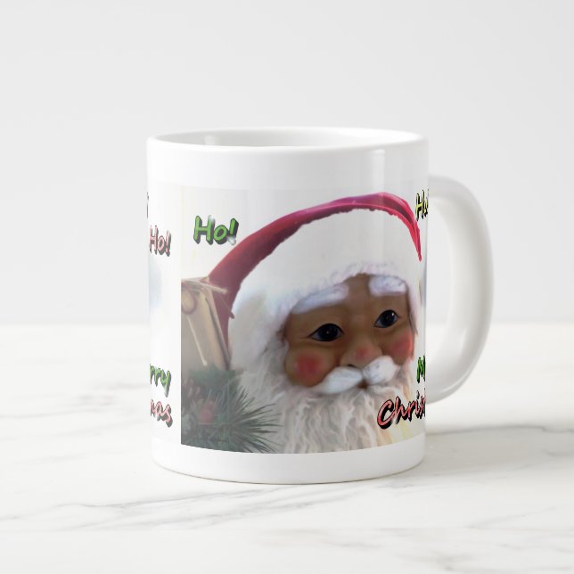 Caneca De Café Grande Feliz Natal Santa Clause (Frente Esquerda)