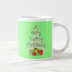 Caneca De Café Grande Feliz Natal Tree Holiday Mug