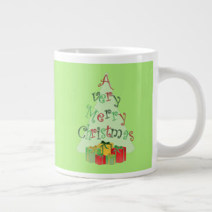 Caneca De Café Grande Feliz Natal Tree Holiday Mug