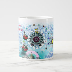 Caneca De Café Grande Feliz Natal Vento Papai Noel