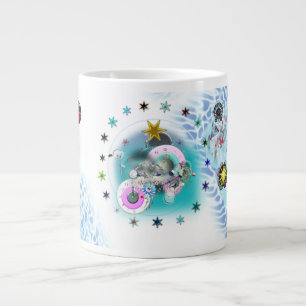 Caneca De Café Grande Feliz Natal Vento Papai Noel