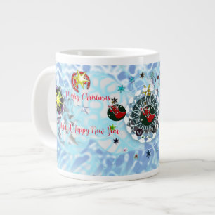 Caneca De Café Grande Feliz Natal Vento Papai Noel