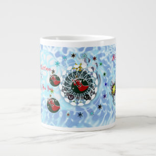 Caneca De Café Grande Feliz Natal Vento Papai Noel