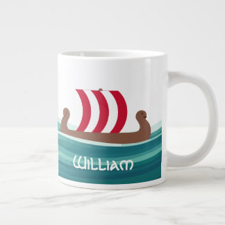 Caneca De Café Grande Feliz Navio Viking