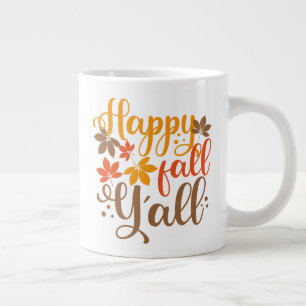 Caneca De Café Grande Feliz outono para vocês