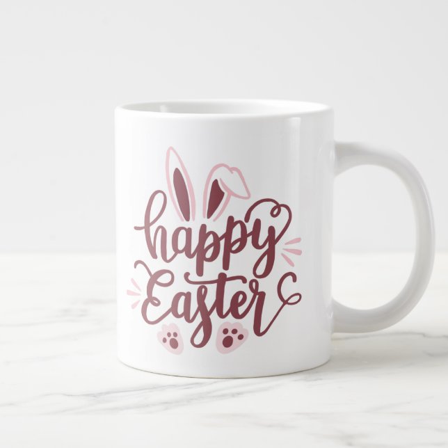 Caneca De Café Grande Felz pascoa Bunny de dois tons (Direita)