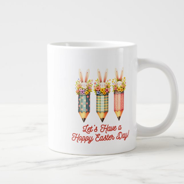 Caneca De Café Grande Felz pascoa Bunny, Dia da Páscoa (Direita)