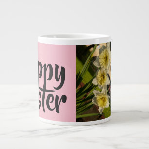 Caneca De Café Grande Felz pascoa com belos narcisos