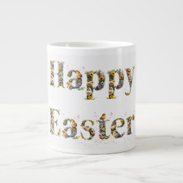 Caneca De Café Grande Felz pascoa Texto decorativo Pintinhos para bebês