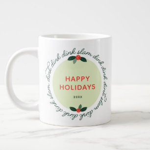 Caneca De Café Grande Feriados Felizes do Pickleball Café de Terras do A