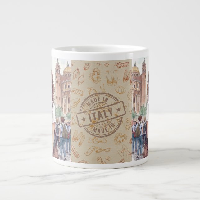 Caneca De Café Grande Férias, Belas Férias de Mulheres em Roma, Itália (Frente)