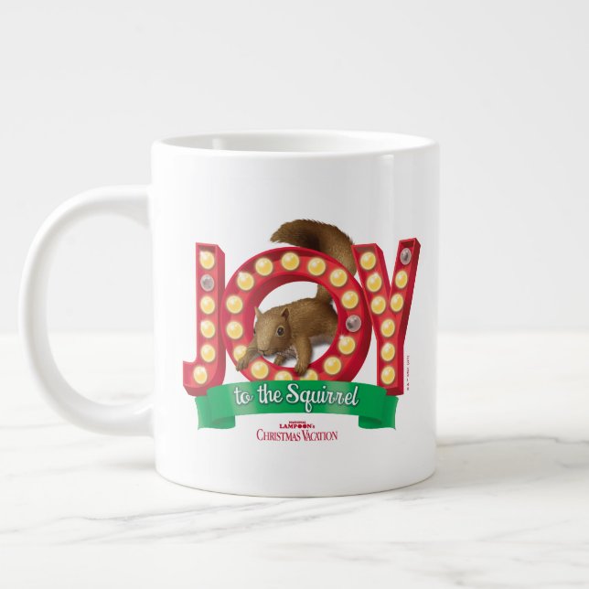 Caneca De Café Grande Férias de Natal | Alegria ao esquilo (Esquerda)