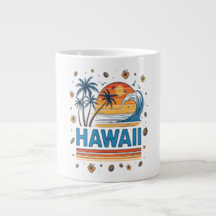 Caneca De Café Grande Férias no Havaí Pôr do Sol 70S Praia