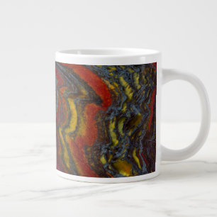 Caneca De Café Grande Ferro Tigre em Vermelho, Amarelo, Azul