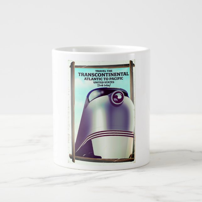 Caneca De Café Grande Ferrovia Transcontinental EUA. (Frente)