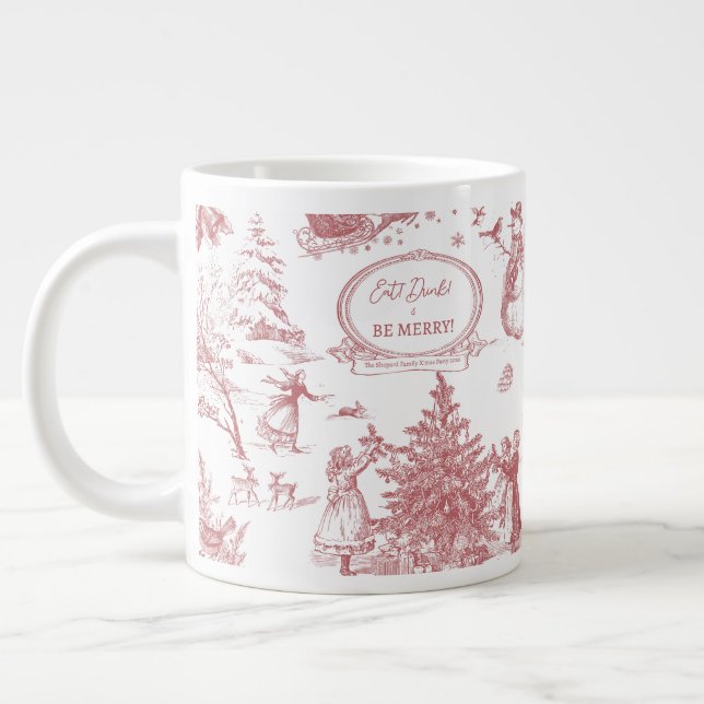 Caneca De Café Grande Festa de Natal Chinoiserie (Esquerda)