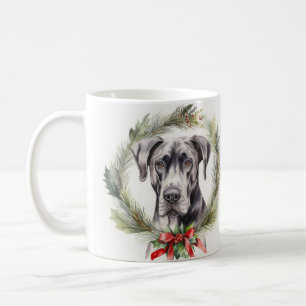 Caneca De Café Grande Festa de Natal Dane Pup Festivo
