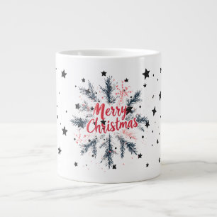 Caneca De Café Grande Festivo Floco de Neve Frio de Natal